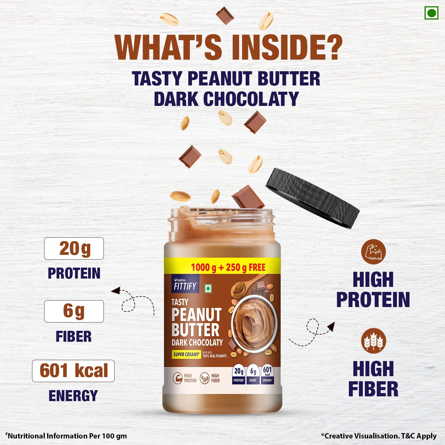[CRED] Saffola FITTIFY Tasty Peanut Butter Dark Chocolaty