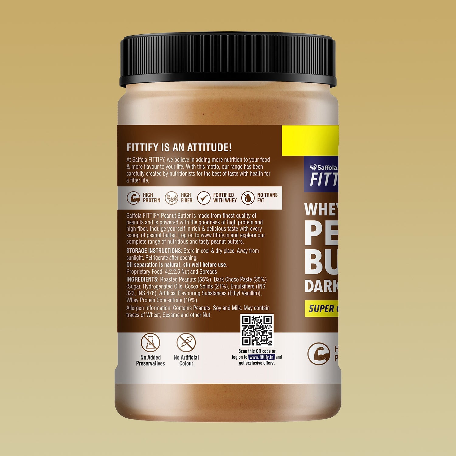 [CRED] Saffola FITTIFY Whey Protein Peanut Butter Dark Chocolaty