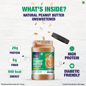 Saffola Fittify Natural - Unsweetened - Peanut Butter