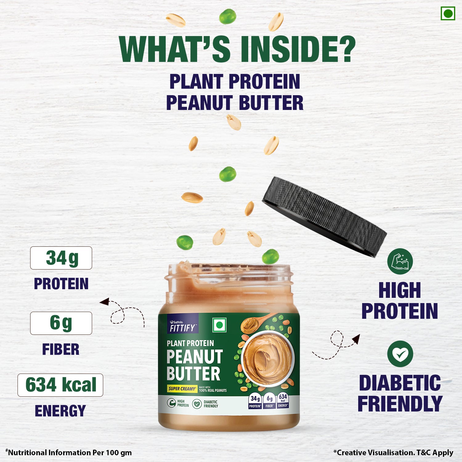 Saffola Fittify Plant Protein - Peanut Butter