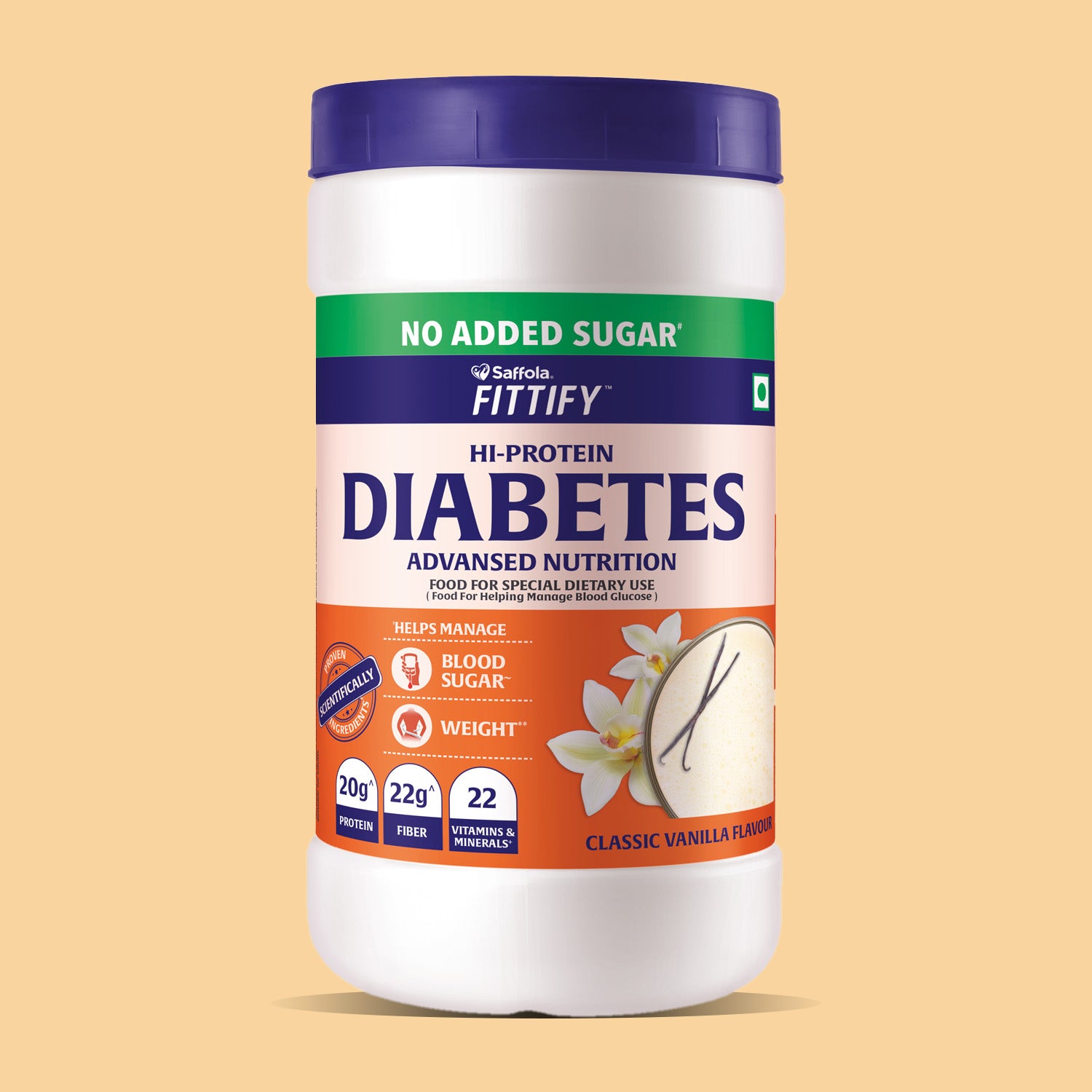 Saffola Fittify Hi Protein Diabetes Advansed Nutrition - Classic Vanilla | 400g
