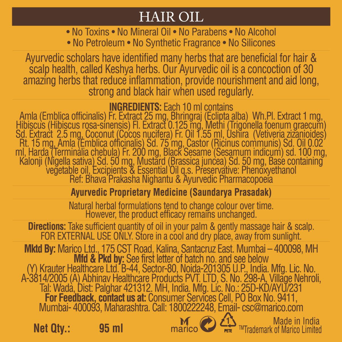 [CRED] Ayurvedic Hair Oil – Long Strong & Black | 95ml