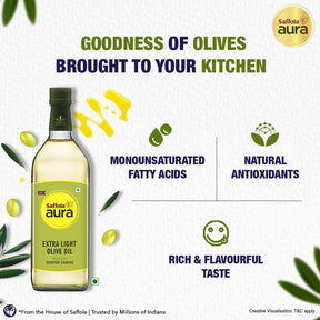 Saffola Aura Extra Light Olive Oil - 1L