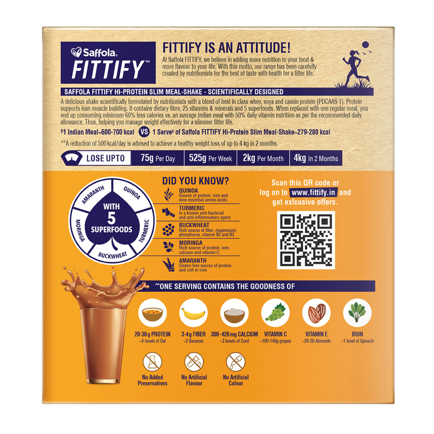 Saffola Fittify Hi-Protein Meal Replacement Shake - Assorted Pack