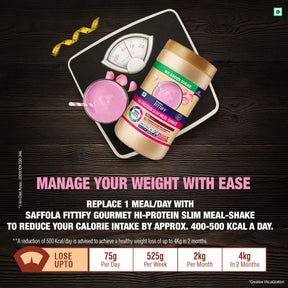 Saffola Fittify Hi-Protein Slim Meal Shake- Rose - BOGO - 840 gms