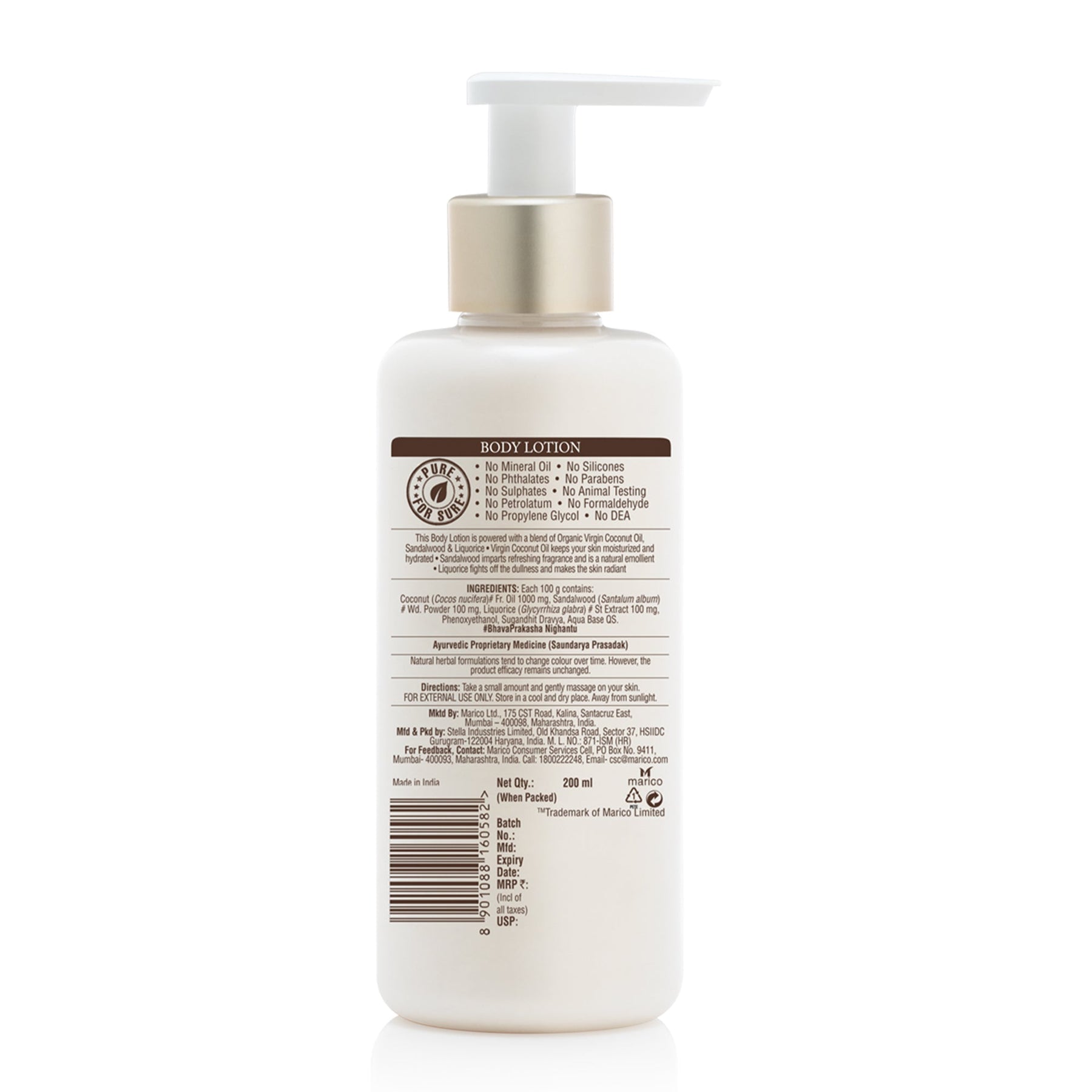[CRED] Body Lotion | With Coconut, Sandalwood & Ayurveda | Paraben, Silicones & Mineral Oil Free | 100% Vegan | 200ml