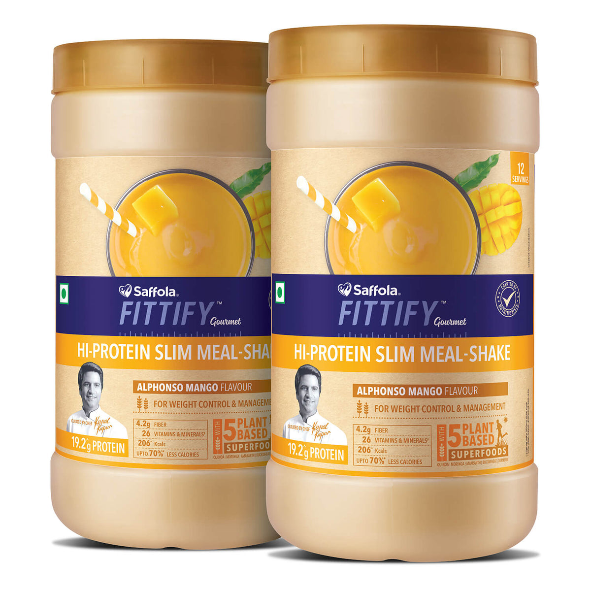 [CRED] Saffola Fittify Hi-Protein Slim Meal Shake - Alphonso Mango - BOGO - 840g