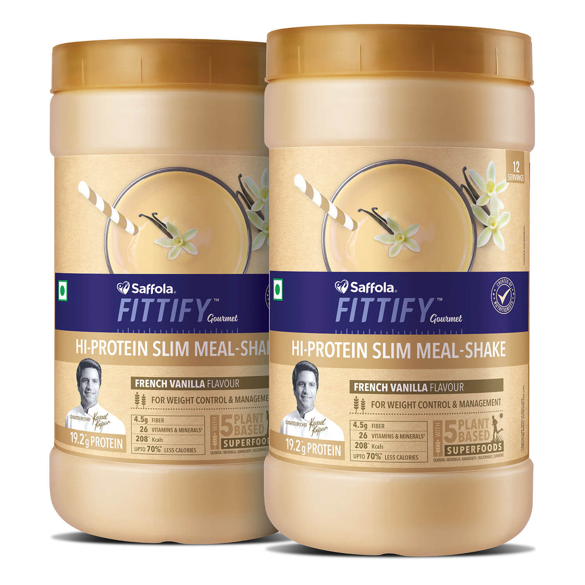 [CRED] Saffola Fittify Hi-Protein Slim Meal Shake - French Vanilla - BOGO - 840g