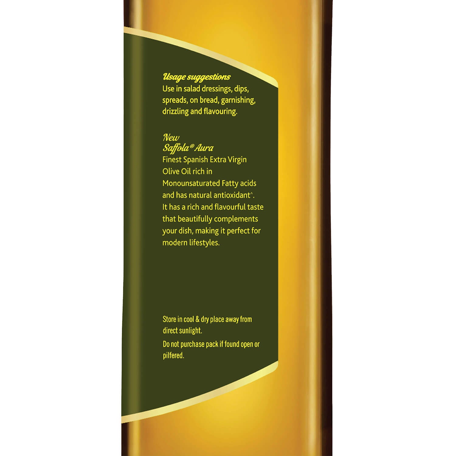 Saffola Aura Extra Virgin Olive Oil 1L Pack of 2