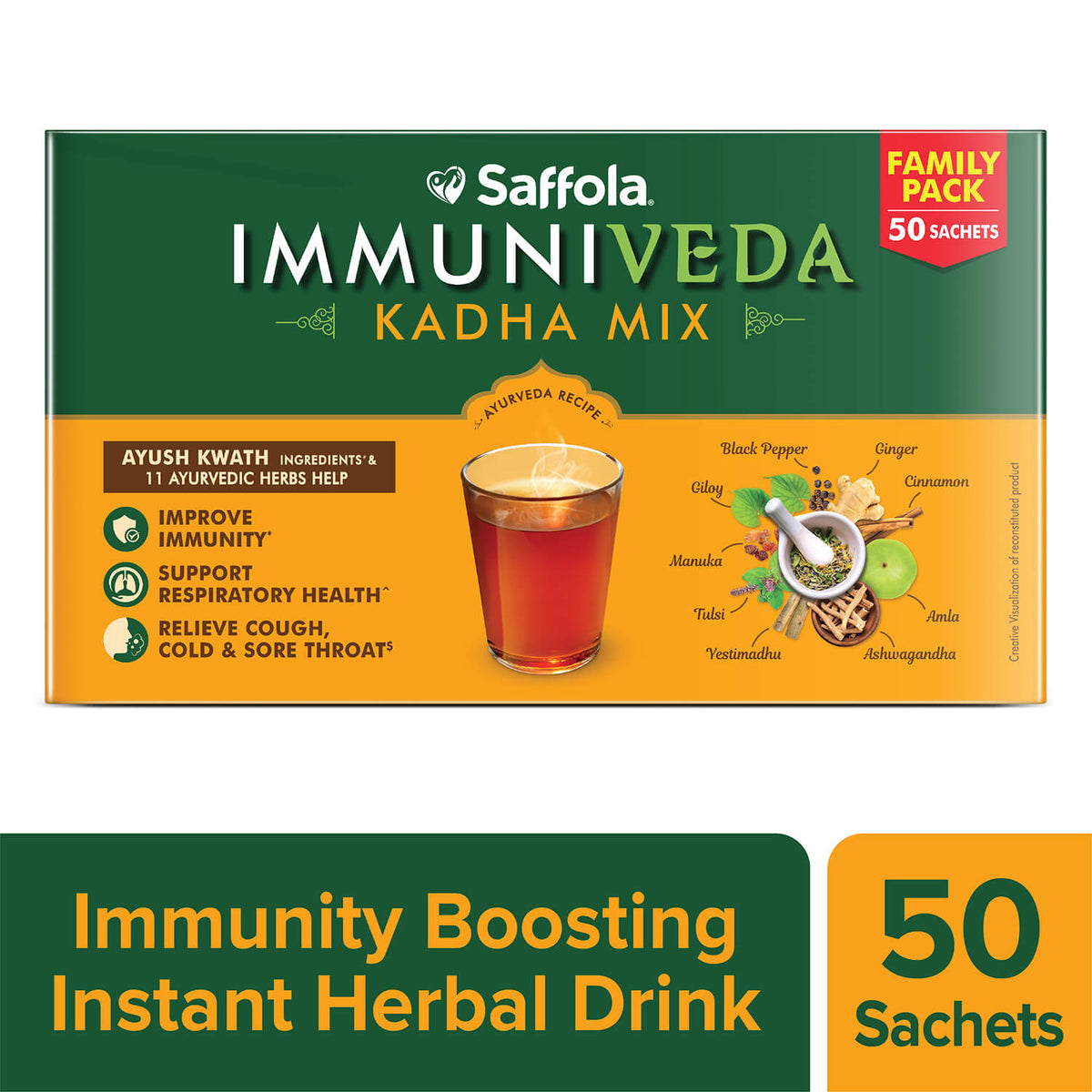 [CRED] Saffola Immuniveda Kadha 50 Sachets -  200g