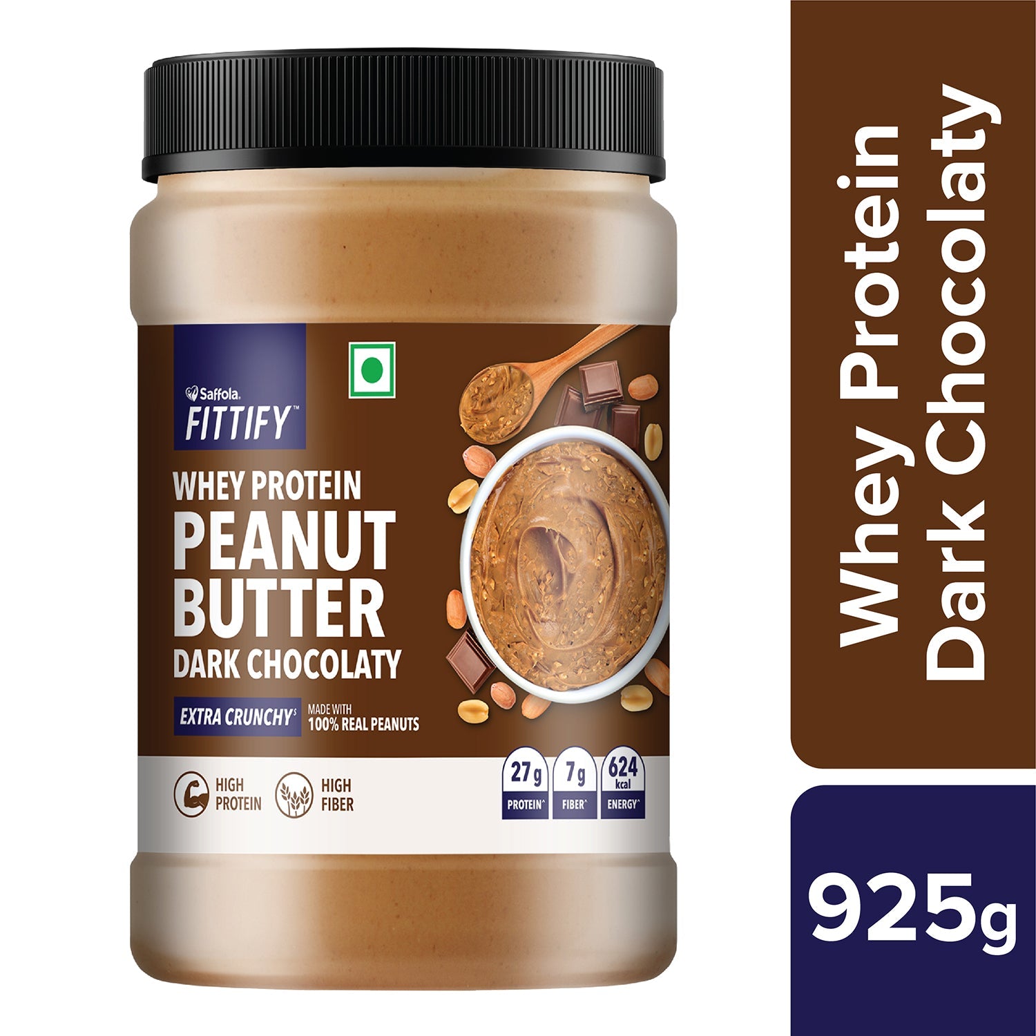 Saffola Fittify Whey Protein - Dark Chocolaty - Peanut Butter (Pack of 2)