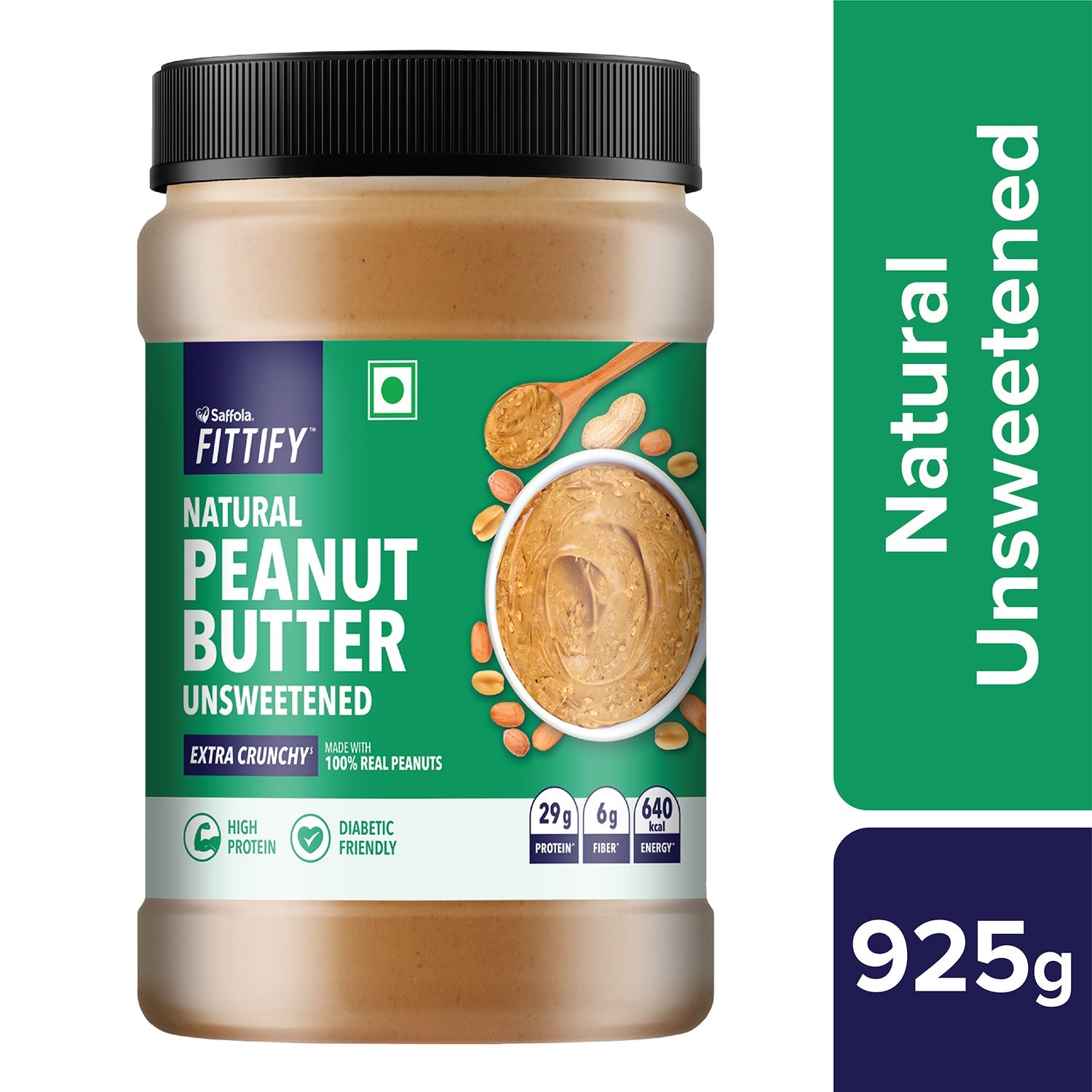 [SALE] Saffola Fittify Natural Peanut Butter Unsweetened Extra Crunchy 925g