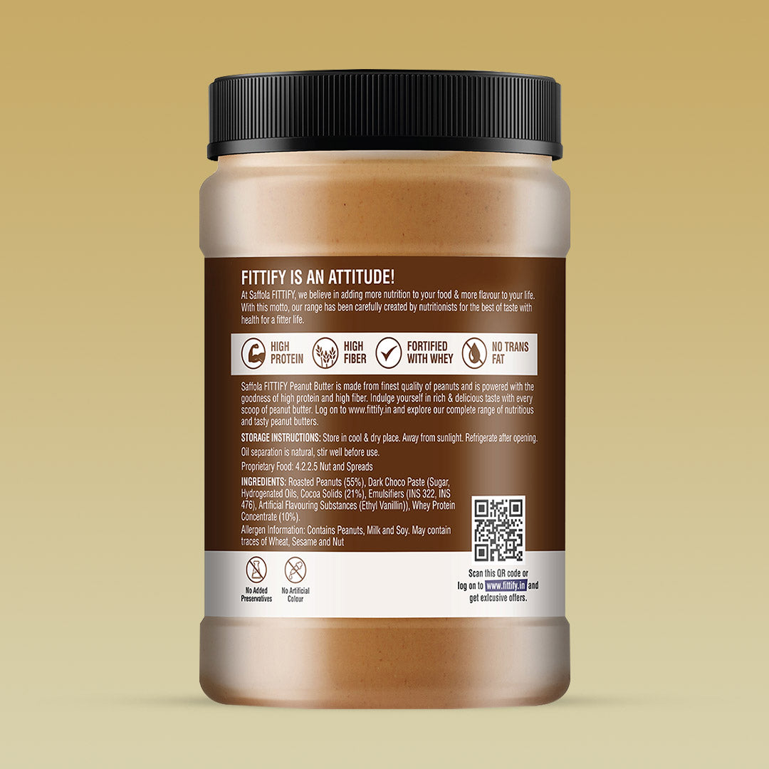 Saffola Fittify Whey Protein - Dark Chocolaty - Peanut Butter