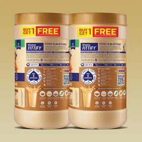 Saffola Fittify Hi-Protein Slim Meal Shake - Coffee Caramel - BOGO - 840g