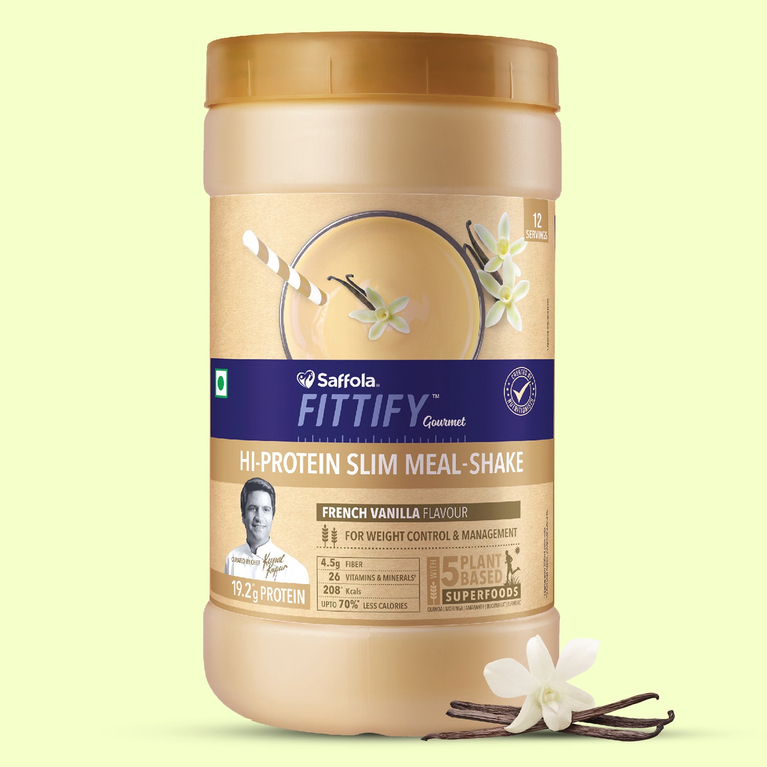 Saffola Fittify Hi-Protein Slim Meal Shake - French Vanilla- 420g