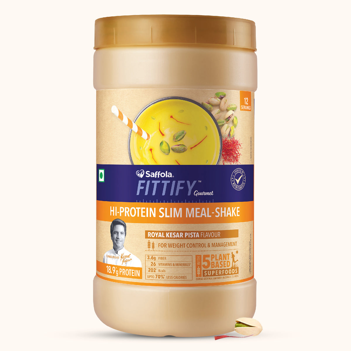[SALE] Saffola Fittify Hi-Protein Slim Meal Shake - Royal Kesar Pista - Pack of 1 - 420g
