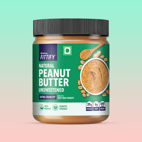 [SALE] Saffola Fittify Natural Peanut Butter Unsweetened Extra Crunchy 340g
