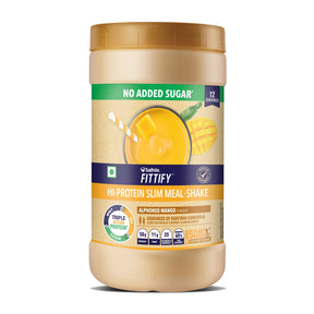 [SALE] Saffola Fittify Hi-Protein Slim Meal Shake - Alphonso Mango 420g + Premium Plastic Shaker 700ml